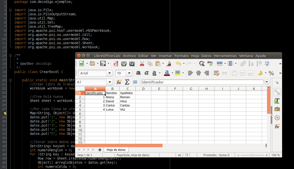 crear un archivo de excel en Java