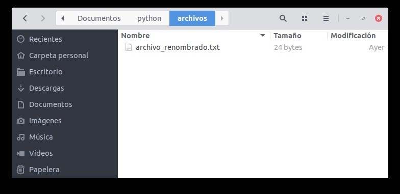 Renombrar un archivo en Python