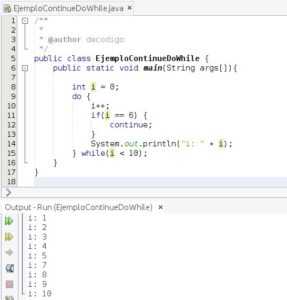 Java - Uso de break y continue en el ciclo for y while - decodigo.com