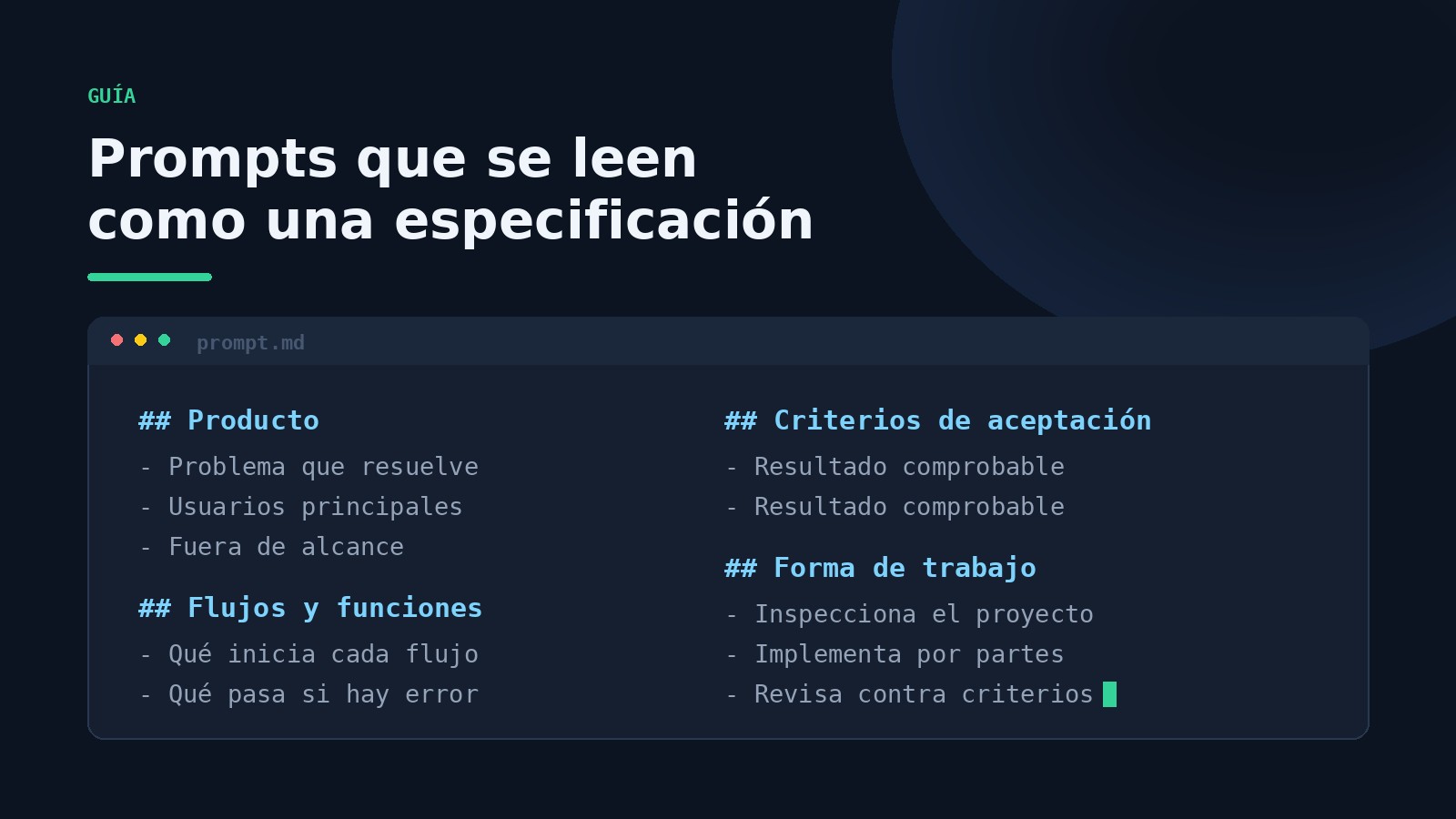 Cómo escribir buenos prompts para crear aplicaciones web y móviles