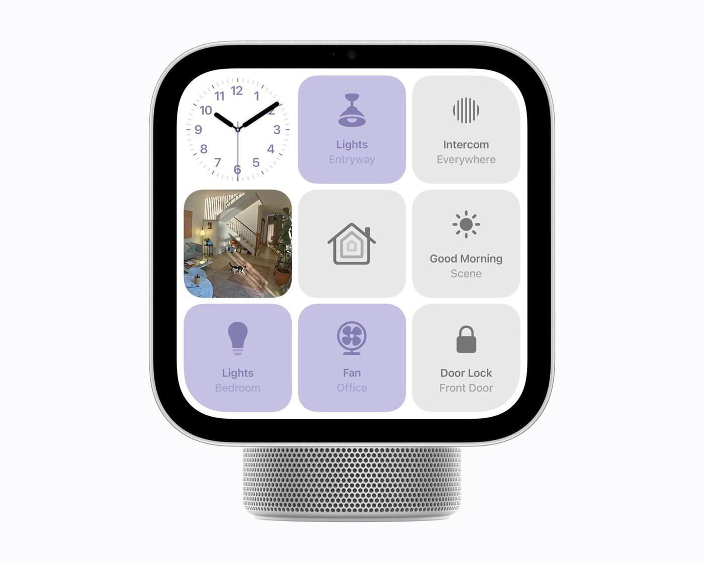 Apple HomeView con la esfera Home Modular: luces, ventilador, intercomunicador y cerradura