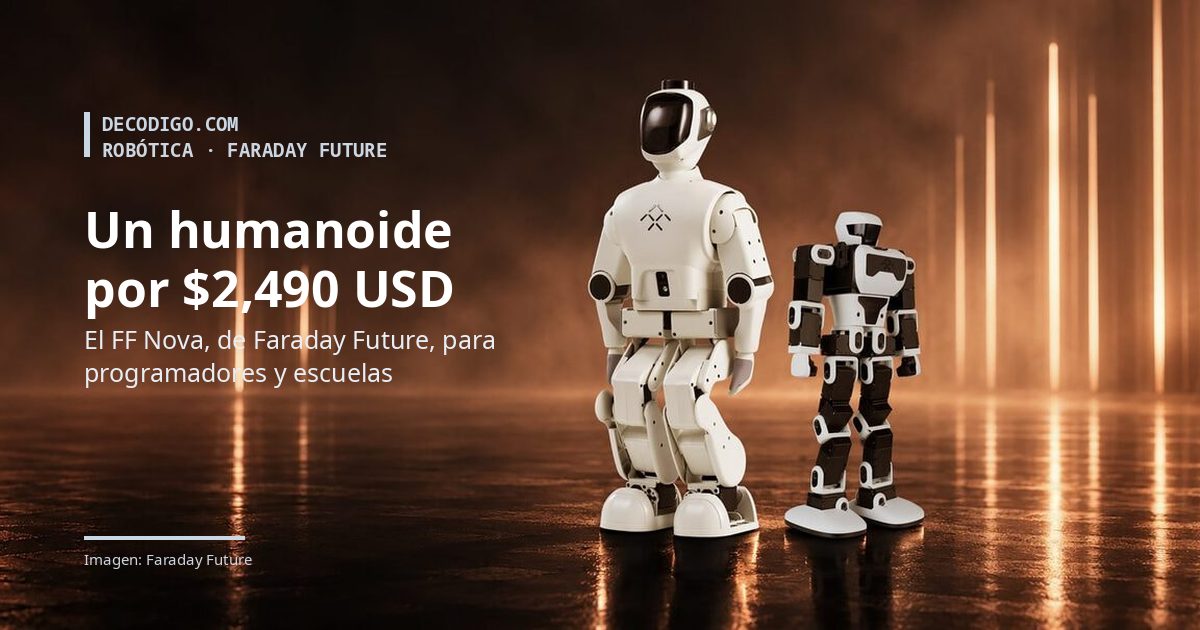 Faraday Future lanza el FF Nova, un robot humanoide de $2,490 USD para programadores y escuelas