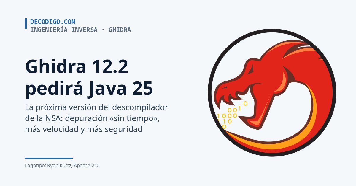 Ghidra 12.2 pedirá Java 25: lo que trae la próxima versión del descompilador de la NSA