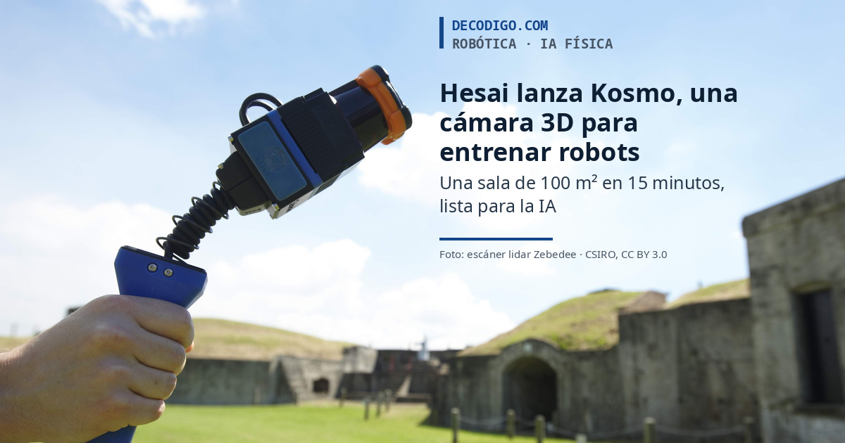 Hesai lanza Kosmo, una cámara 3D para entrenar robots: escanea una sala de 100 m² en unos 15 minutos