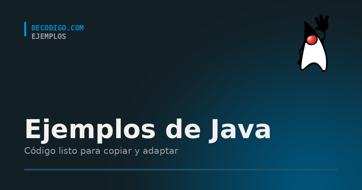 Ejemplos de Java en decodigo.com, con Duke, la mascota de Java