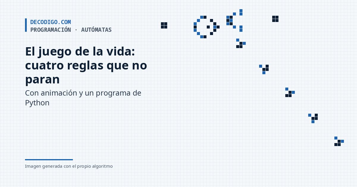 El juego de la vida de Conway: cuatro reglas, planeadores y un ordenador hecho de casillas, con animación