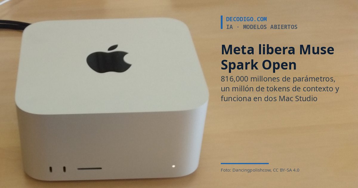 Meta publica Muse Spark Open, un modelo de pesos abiertos de 816,000 millones de parámetros que funciona en dos Mac Studio