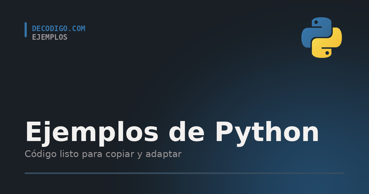 Ejemplos de Python en decodigo.com