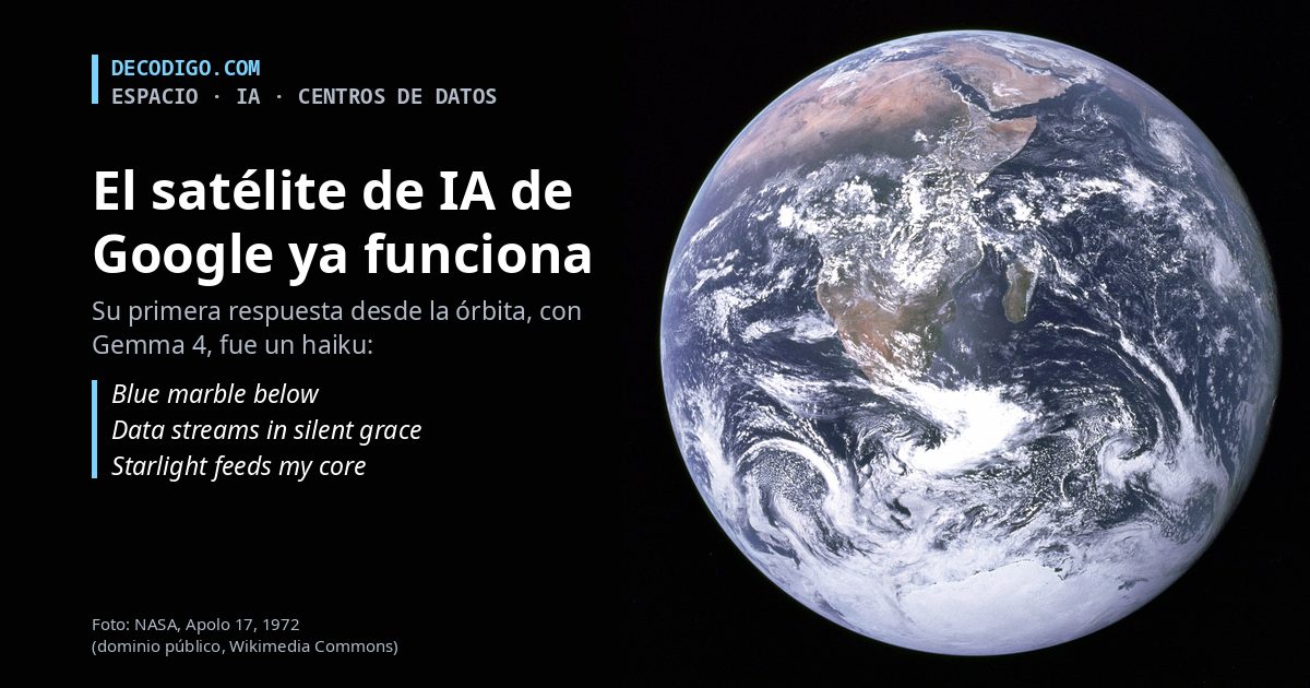 El satélite de IA de Google ya funciona en órbita, y su primera respuesta fue un haiku