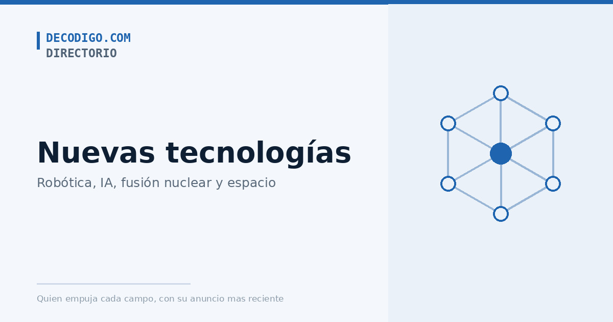 Un grafo de nodos sobre fondo claro, con el título Nuevas tecnologías