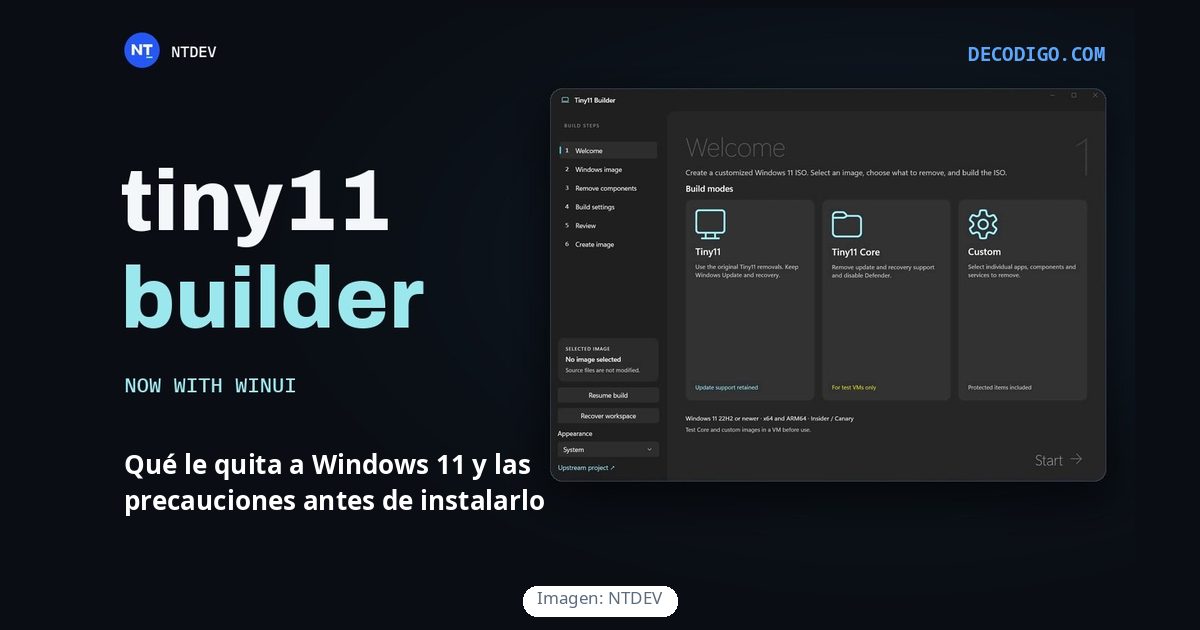 Tiny11: qué es, qué le quita a Windows 11 y las precauciones antes de instalarlo