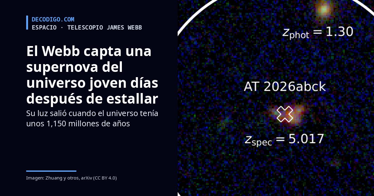 El James Webb capta una supernova del universo joven pocos días después de estallar